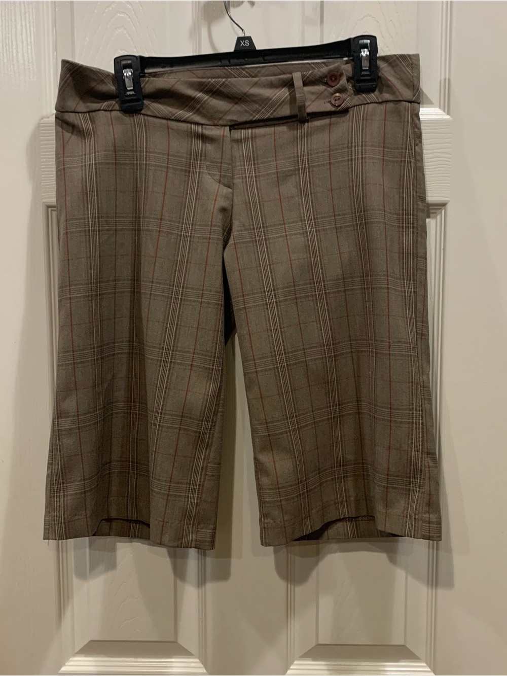 Women’s Plaid Knee-Length Bermuda Dress Shorts, Celine by Champion - Size L